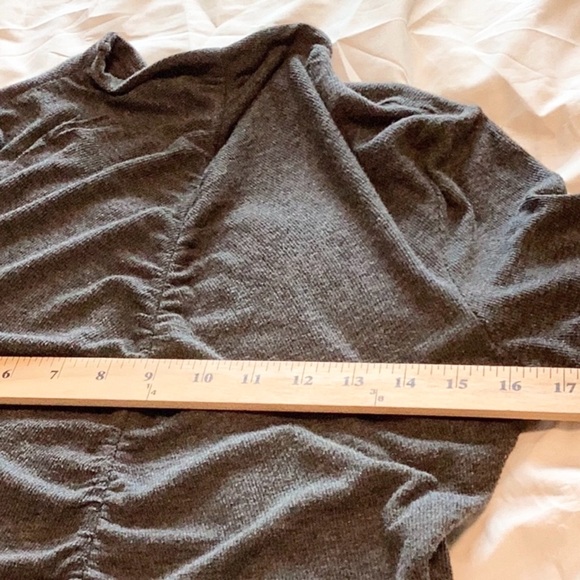 Veronica Beard Theresa Turtleneck Ruched Top Grey - Picture 3 of 5